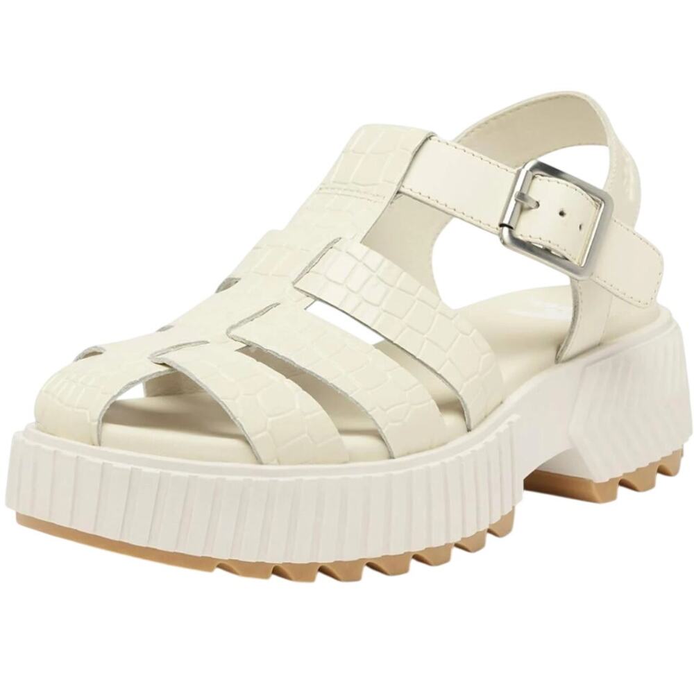 Sorel Cream Chunky Fisherman Sandals with Silver Buckle